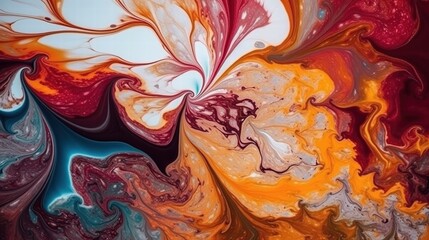 Poster - Colorful Swirls in Fluid Marble Design with Multicolored Patterns and Beautiful Abstract Forms for Artistic and Creative Use