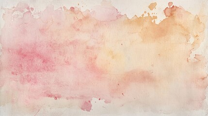 Fototapete - Soft Watercolor Background with Subtle Pink and Yellow Shades for Creative Projects