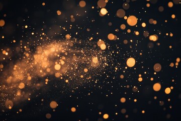 Aufkleber - Golden bokeh lights with a dark background.