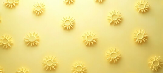 Poster - Yellow sun shapes on flat background.