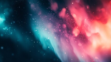 Poster - Abstract Cosmic Background with Colorful Swirls of Light and Stars in Space