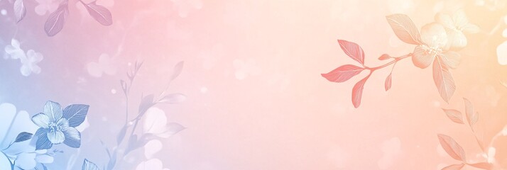 Aufkleber - Soft Floral Background with Delicate Leaves and Gentle Colors for Design Projects