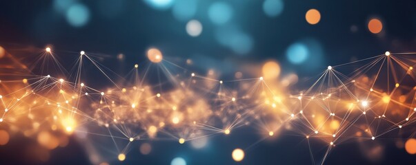Leinwandbilder - Abstract digital data background with interconnected binary code patterns, futuristic network structure, and glowing technology elements representing information flow and data analytics