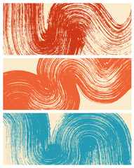 Wall Mural - set of abstract backgrounds. color ink brush strokes, patterns, posters, cover.