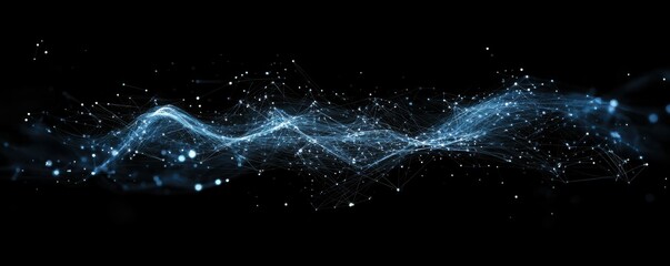 Leinwandbilder - Abstract representation of global network connection, depicting digital earth with interconnected lines and nodes, symbolizing worldwide communication and modern technological connectivity.