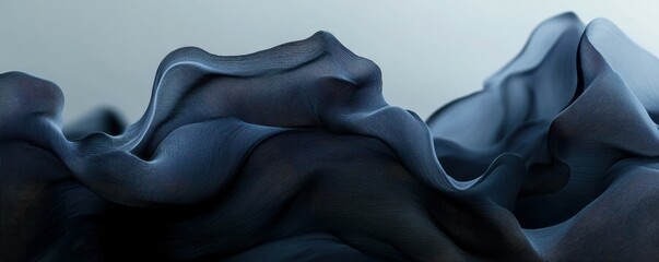 Poster - Abstract smoky gradient, navy blue blending into black, grain overlay