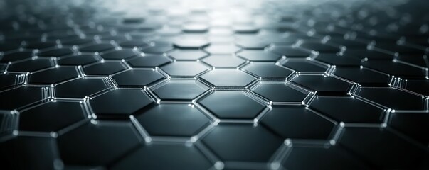 Leinwandbilder - Abstract technology background with a hexagonal pattern and connection lines for digital data, innovation, science, or medical research