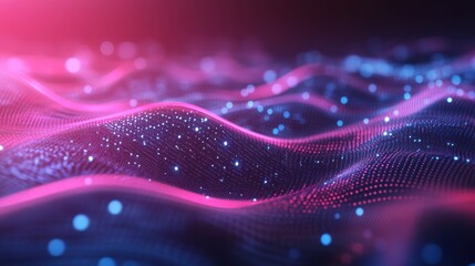 Poster - digital heart rhythm wave with medical data visualization and computer technology background