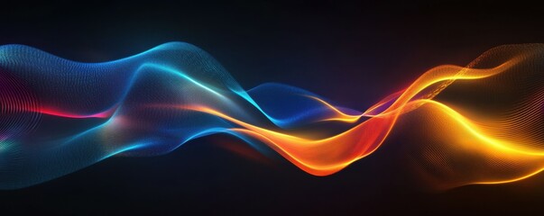 Leinwandbilder - abstract waves, colorful patterns, digital art, vibrant background, flowing shapes, smooth textures, illuminated surfaces, futuristic design, flowing lines, glowing colors