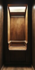 Wall Mural - a wooden door with a bench inside. the bench is empty. the door is closed