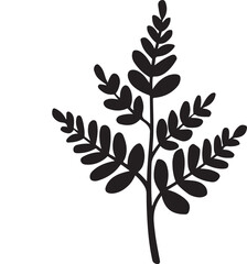 Wall Mural - stylish black silhouette of a decorative fern branch vector