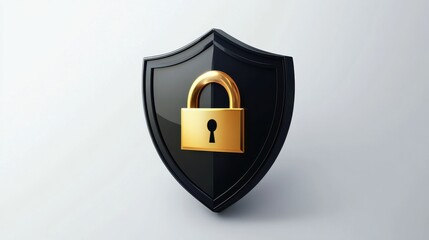 Poster - shield and lock icon. element of cybersecurity icon for mobile concept and web apps. glyph style shi