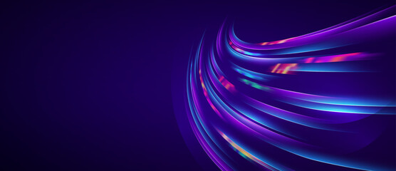 Poster - light speed technology on blue purple abstract background
