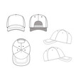 © graphicsystemstudio - 5 panel cap or trucker hat  mockup template clothing vector design