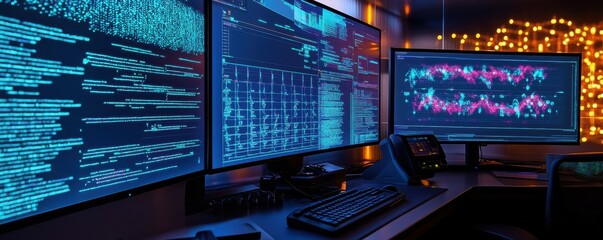 Aufkleber - an image of a computer screen showing the sequence and analysis of genetic code.
