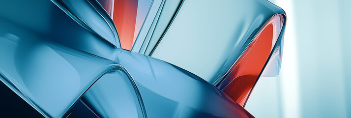 Poster - a close up of a blue and red abstract design
