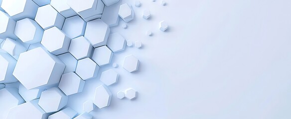 Wall Mural - Abstract light blue hexagonal pattern background.