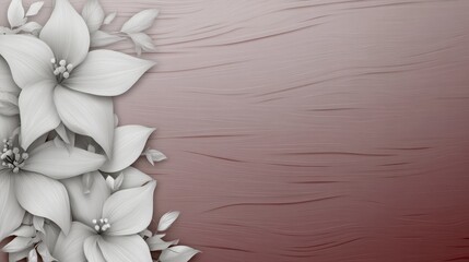 Poster - Elegant Floral Design with Subtle Gray Flowers on a Textured Wood Background for Modern Home Decor and Art