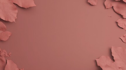 Poster - Soft Coral Background Surrounded by Delicate Petals Ideal for Design and Artistic Projects