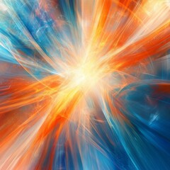 Sticker - A colorful explosion with orange and blue colors. The explosion is in the center of the image