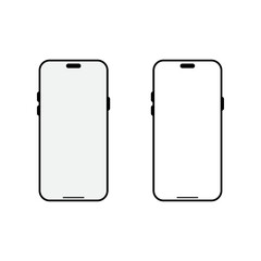 Poster - Modern smartphone device black mockup template. Phone for ad campaigns and app preview