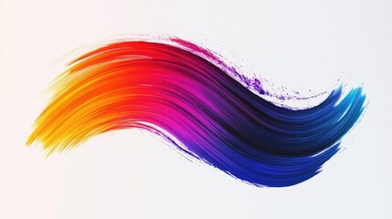 Poster - Vibrant Colorful Brush Stroke Illustration on White Background Evoking Emotions and Creativity with Warm and Cool Tones for Artistic Designs and Creative Projects