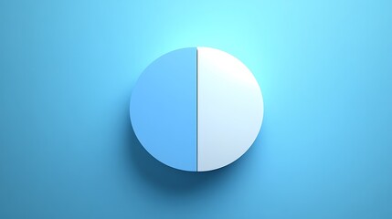 Aufkleber - Half blue, half white circle.