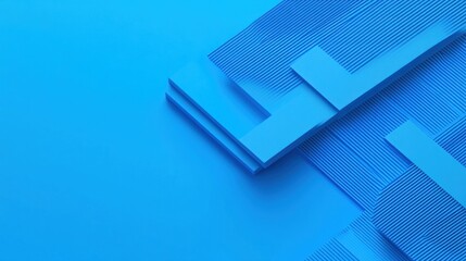 Poster - Abstract blue geometric shapes on a blue background.