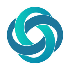 Fototapete - blue four rings logo icon vector illustration