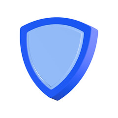 Poster - shield blue icon safety 3d rendering