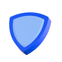 Wall Mural - shield blue icon safety 3d rendering