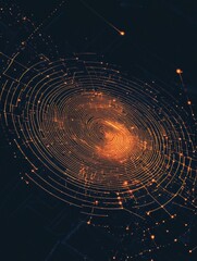 Leinwandbilder - Digital fingerprint graphic with intricate patterns and ample copy space for versatile design needs. Generative AI