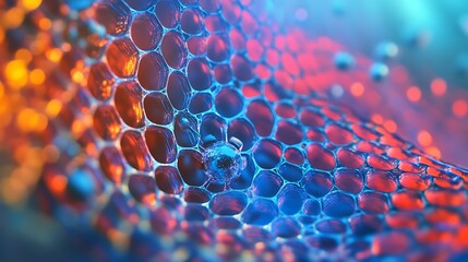 Poster - Cellular structure with glow.