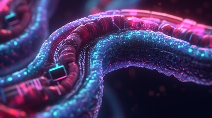 Aufkleber - Glowing, textured, curving structure.