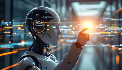 Poster - Innovative technology action abstract business insights in a futuristic setting digital environment robotic viewpoint