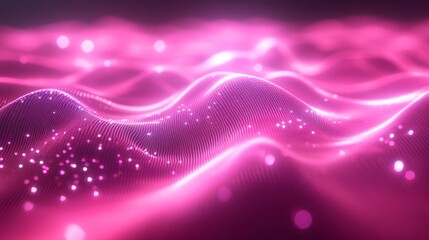 Poster - Dynamic pink waves flowing in abstract visuals digital art modern aesthetics vibrant environment close-up view energy concept