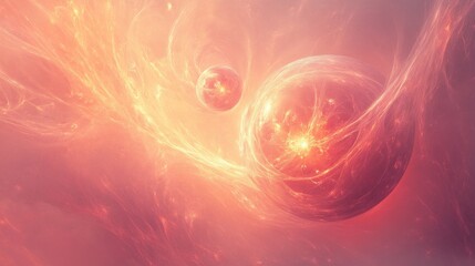 Poster - Celestial event cosmic orbs outer space digital art nebula environment abstract viewpoint cosmic energy concept
