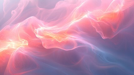 Poster - Dynamic flowing abstract patterns digital artworks ethereal environment soft color palette contemporary concept for modern design