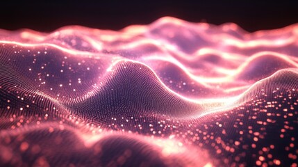 Poster - Dynamic light waves abstract digital art vibrant color palette imaginative realm aerial perspective visual aesthetics for creativity