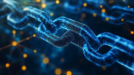 Abstract Digital Chain Link Data Network
