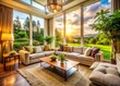 © prapatsorn - Peaceful Home Living Room, Tranquil Retreat, Greenery View, Safe Haven, Comfortable Interior Design