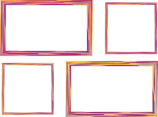 pink orange colorful pattern square frames set vector