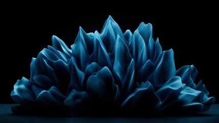 Wall Mural - Abstract Blue 3D Render Organic Form in Dark Background