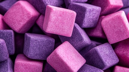 Abstract Background, Vibrant Purple Cubes Texture, Creative Geometric Pattern. Data Concept.