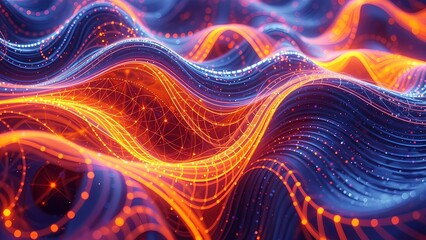 Poster - Abstract Fractal Burst with Glowing Energy and Geometric Swirls