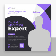 Wall Mural - creative business agency social media post banner template