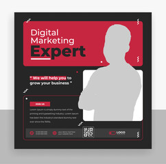 Wall Mural - creative business agency social media post banner template