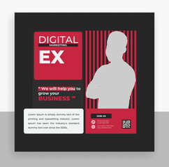 Wall Mural - creative business agency social media post banner template