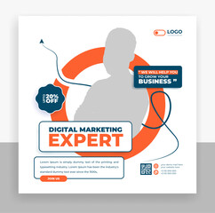 Wall Mural - creative business agency social media post banner template