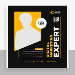 Wall Mural - creative business agency social media post banner template